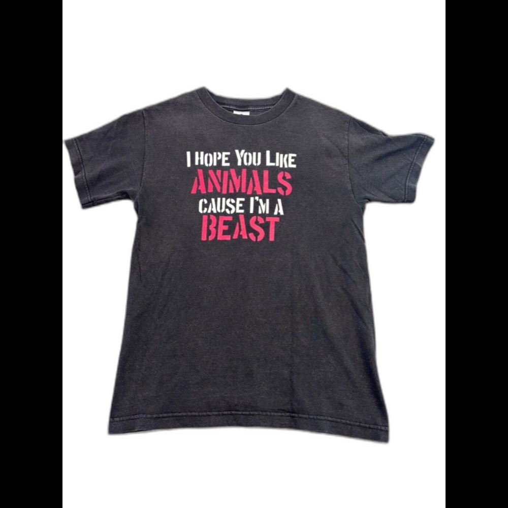 Alstyle Apparel & Activewear T-Shirt Black Men's Size S I hope you like animals